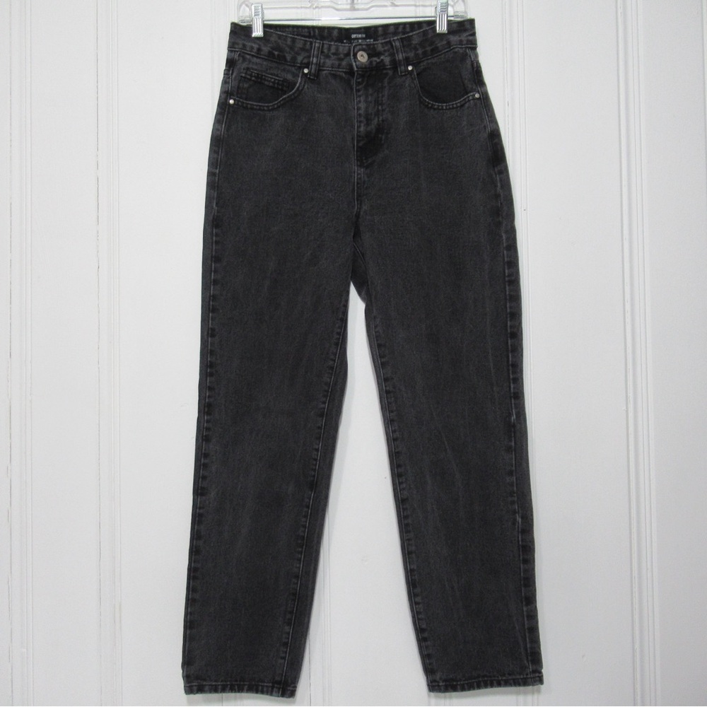 Cotton On Washed Black Denim Mom Jeans Size 6